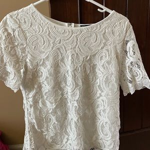 Girls White Short Sleeve Size Small Top